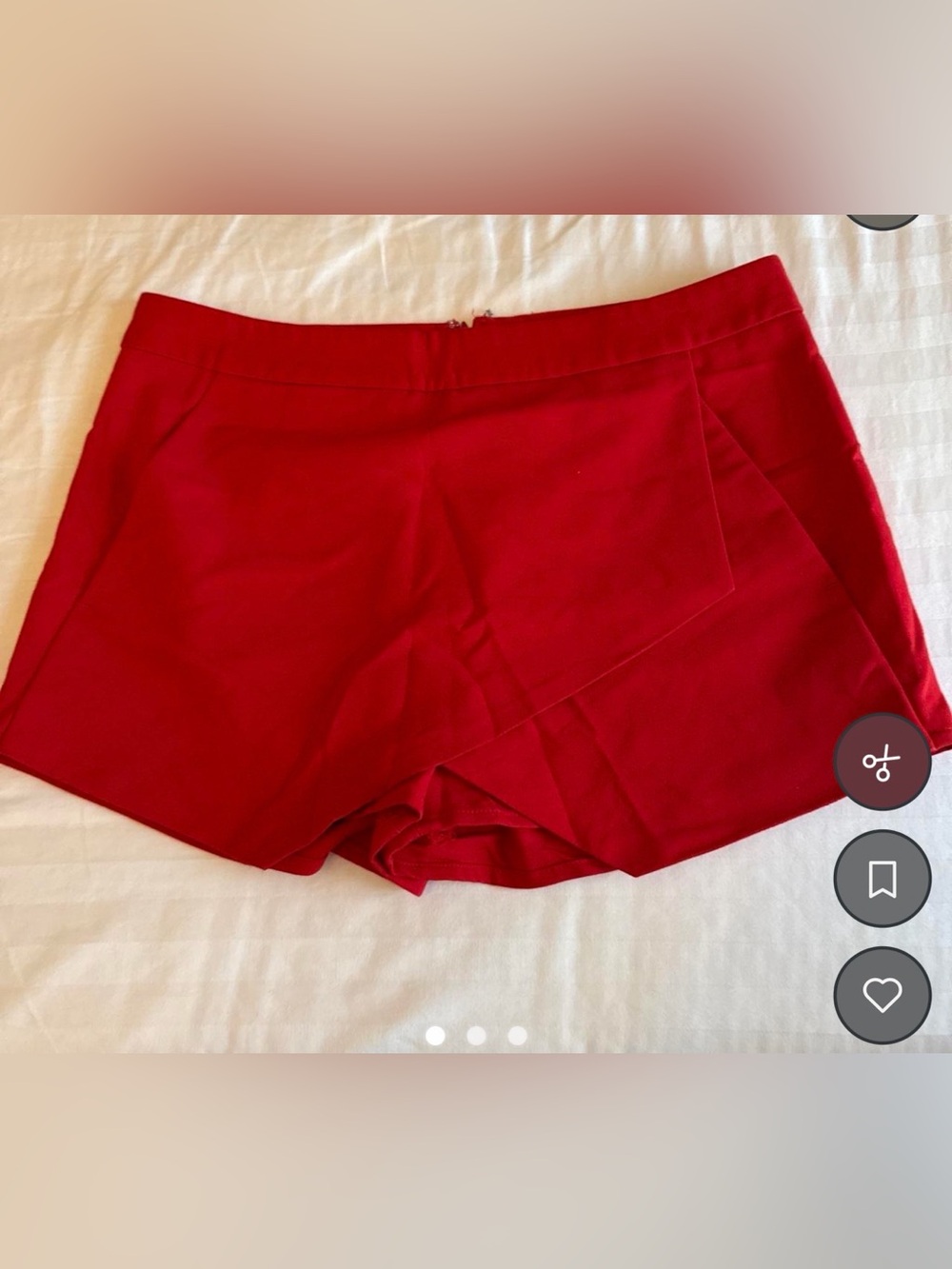 Express Red Asymmetric Skort Shorts